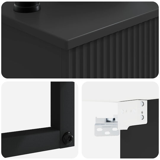 vidaXL Bathroom Vanity Unit with Sink M40xL41xH40.5cm Black