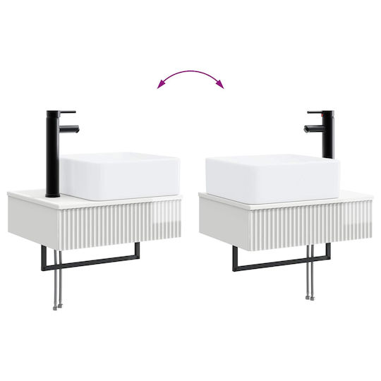vidaXL Πάγκος με Νιπτήρα Μ50xΒ41xΥ39cm Λευκό
