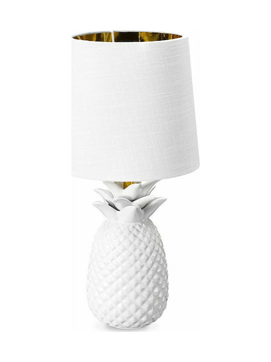 Navaris Ceramic Table Lamp for Socket E14 with White Shade and Base
