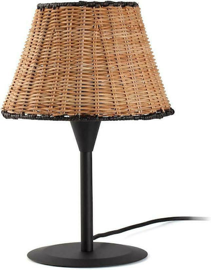 Faro Barcelona Sumba Vintage Lampă de masă pentru Soclu E27 cu Abajur Bej și Bază Negru