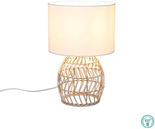 Trio Lighting Rike Vintage Πορτατίφ για Ντουί E27 με Μπεζ Καπέλο και Βάση