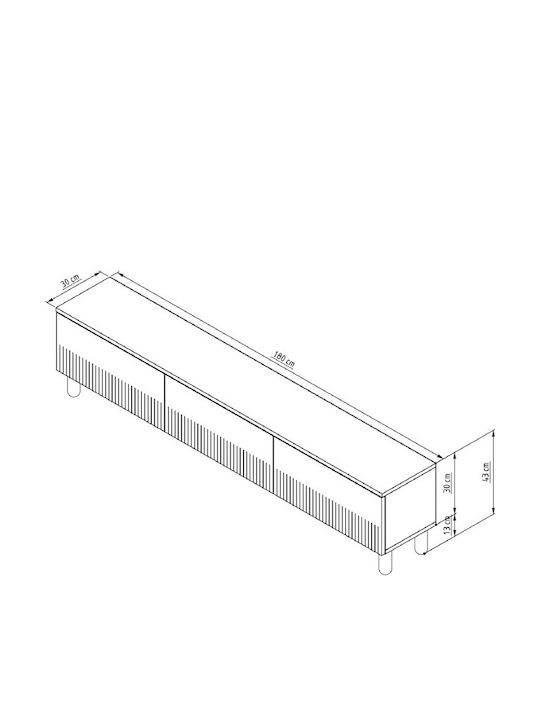 Έπιπλο Τηλεόρασης Πολύχρωμο Μ180xΠ30xΥ43cm