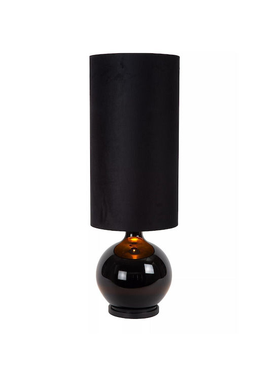 Lucide Lightning Glass Table Lamp for Socket E27 with Black Shade and Base