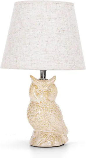Aigostar Ceramic Table Lamp for Socket E14 with Beige Shade and Base