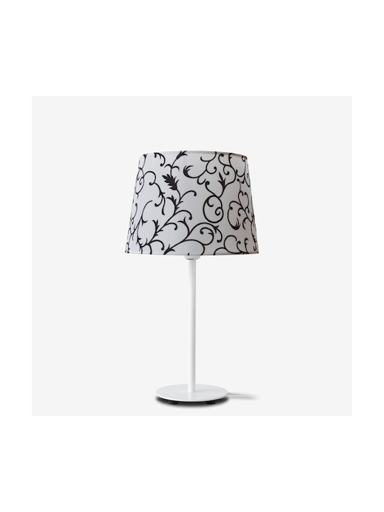 Veis Fabric Table Lamp for Socket E14 with Shade and White Base