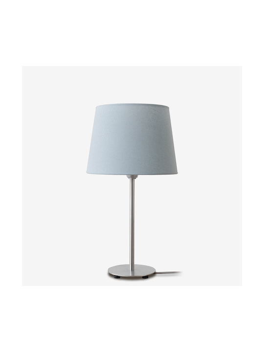 Veis Metal Table Lamp for Socket E14 with Gray Shade and Silver Base