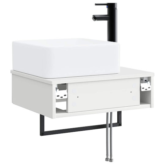 vidaXL Păg Bancă cu Lavoar M50xA41xÎ39cm Alb