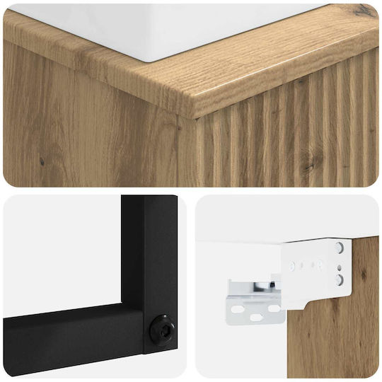 vidaXL Vanity Unit with Sink M40xL41xH39cm Brown