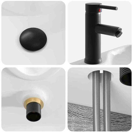 vidaXL Badezimmer Waschtisch-Einheit M39xB41xH62.5cm Grau