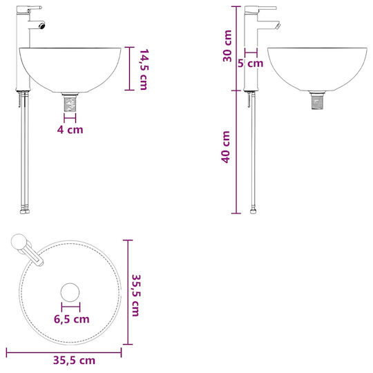 vidaXL Плот с Мивка М39xД41xВ64.5cm Бял