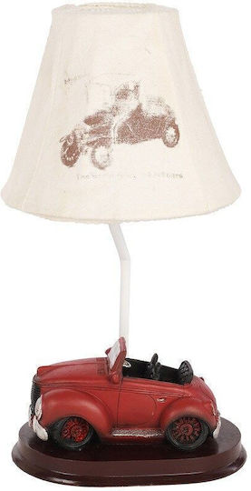 La Belle Maison Plastic Vintage Table Lamp for E14 Socket with Beige Shade and Red Base D288