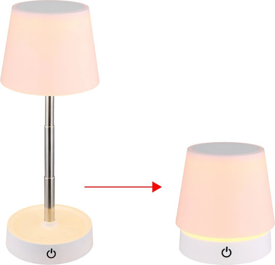 Globo Lighting Πλαστικό Πορτατίφ LED με Λευκό Καπέλο και Βάση