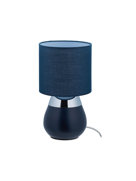 Relaxdays Lampă de masă pentru Soclu E14 cu Abajur Albastru și Bază