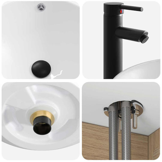 vidaXL Vanity Unit with Sink M39xD35xH63cm Brown