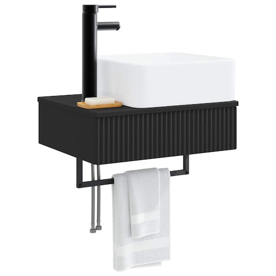vidaXL Badezimmer Waschtisch-Einheit M50xB41xH39cm Schwarz