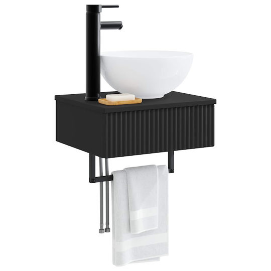vidaXL Плот Със Смесител 40x35x39см Черен