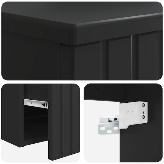 vidaXL Bench with Sink M39xL41xH62.5cm Black