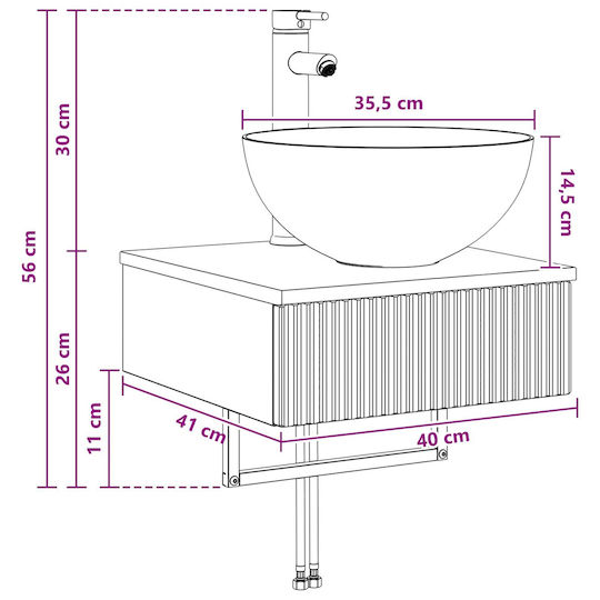 vidaXL Плот с Мивка М40xШ41xВ40.5cm Бял