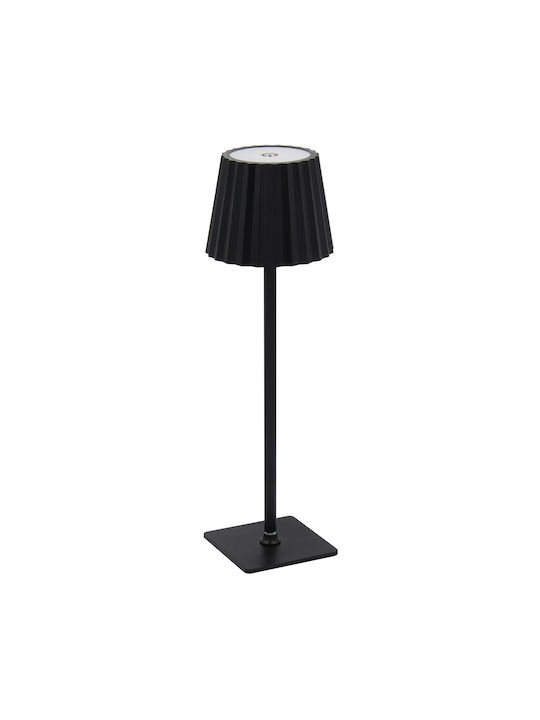 Keskor Metal Table Lamp LED with Black Shade and Base