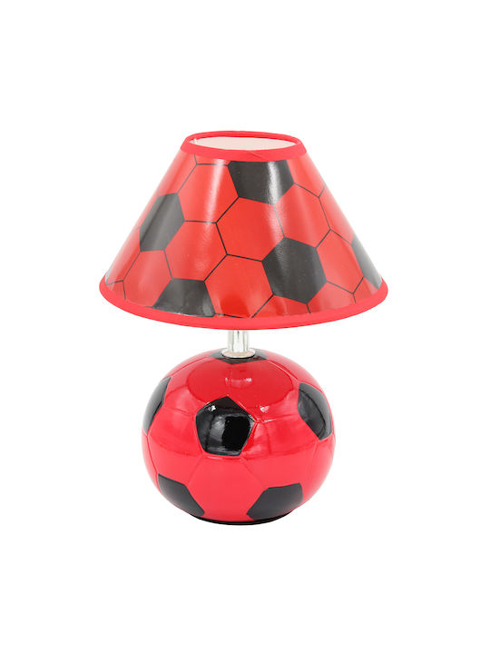 Keskor Ceramic Table Lamp for Socket E14 with Red Shade and Base