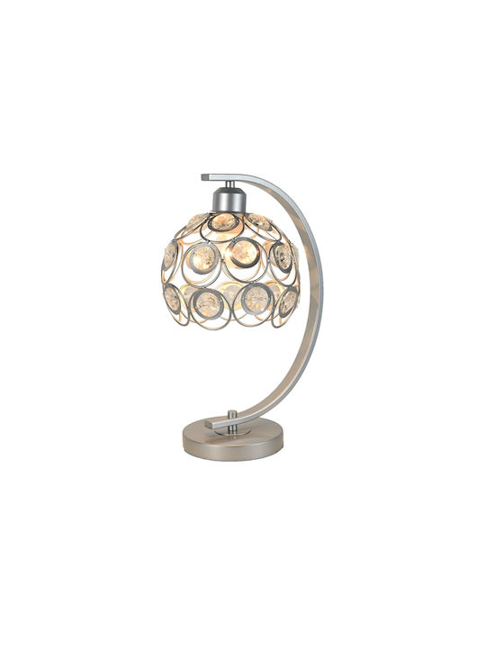 Agora Lighting Metallisches Tischlampen Für E27 Mit Silbernem Hut Und Basis