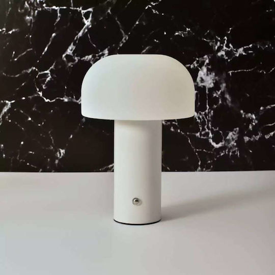 Atman Metallisches Tischlampen LED mit Weißem Hut und Basis Atman Metallisches Tischlampen LED mit Weißem Hut und Basis