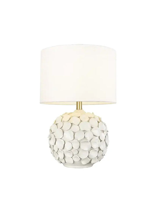 COSMOLight Ceramic Table Lamp for E27 Socket with White Shade and Base