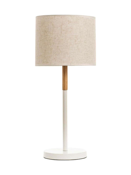 Inlight 3453 Metal Lampă de masă pentru Soclu E27 cu Abajur Alb și Bază