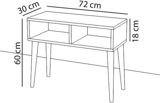 Stand TV Alb L72xA30xÎ60cm