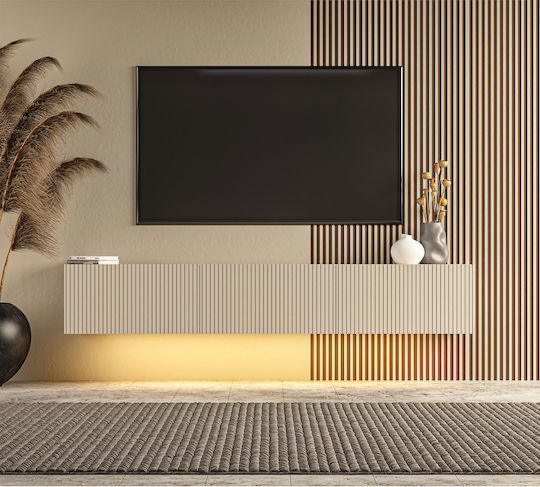 TV Stand with LED Lighting Synthetic Wood M150xD31xH29cm