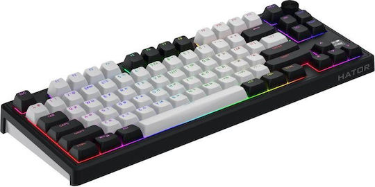 HATOR Skyfall Mag Ultima 8k Ασύρματο Ηall Effect Gaming Πληκτρολόγιο Tenkeyless με Magnetic διακόπτες και RGB φωτισμό (Αγγλικό US) Aurum Ice Magnetic