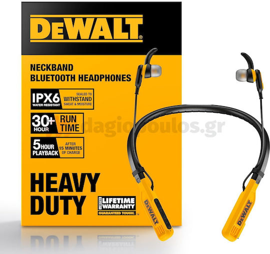 DEWALT Pro In ear Безжични слушалки с Устойчивост на изпотяване Жълти