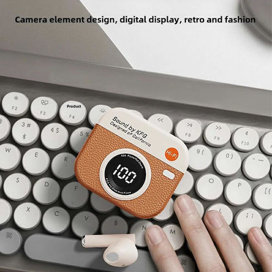 Leewello Q86 Earbud Bluetooth Handsfree Headphones with Charging Case Beige