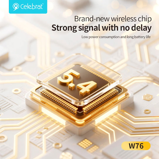 Celebrat W76 Ohrstöpsel Bluetooth Kopfhörer mit Ladekoffer Weiße