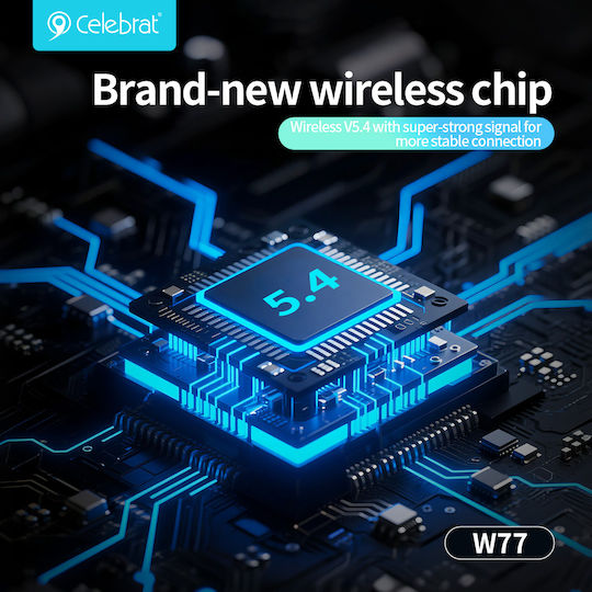 Celebrat W77 Offenes Ohr Bluetooth Kopfhörer mit Ladekoffer Schwarze