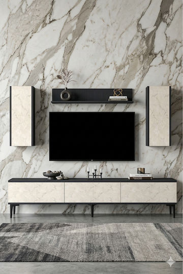 TV-Ständer Weiß M180xT30xH41cm SteweHome
