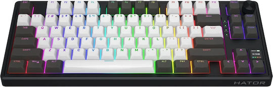 HATOR Skyfall Pro Wireless 80 Ασύρματο Gaming Μηχανικό Πληκτρολόγιο Tenkeyless με Custom διακόπτες και RGB φωτισμό (International English)