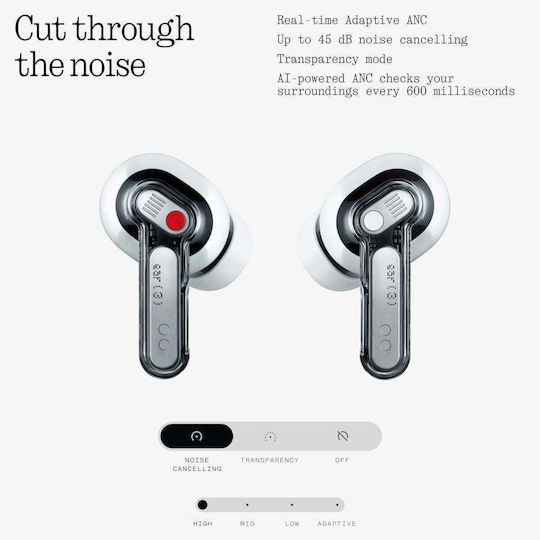 Nothing ear (3) In-ear Bluetooth Handsfree Earphones with Sweat Resistance and Charging Case White