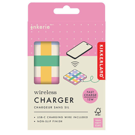 Kikkerland Kabelloses Ladegerät (Qi Pad) 15W Grid (Inkerie)
