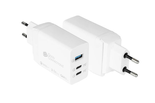 Good Connections Φορτιστής Χωρίς Καλώδιο GaN με Θύρα USB-A και 2 Θύρες USB-C 65W Power Delivery / Quick Charge 4+ Πολύχρωμος