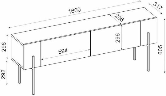 SteweHome TV-Ständer M160xP32xH60cm