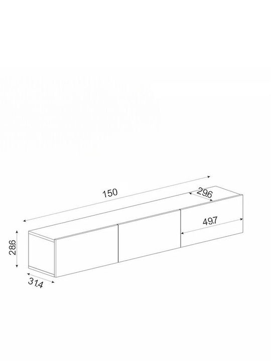 TV-Ständer mit LED-Beleuchtung aus Spanplatte M150xT31xH29cm SteweHome