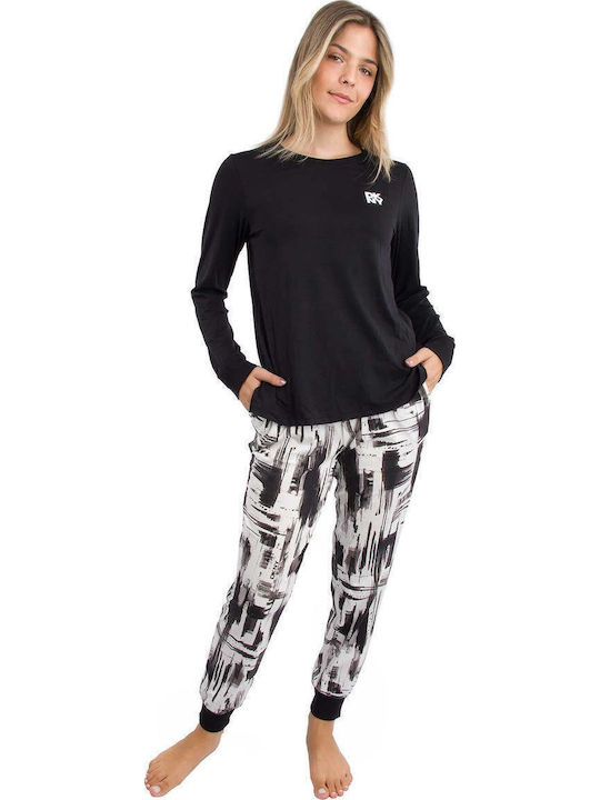 DKNY Winter Women's Pyjama Set Black Embrace The City
