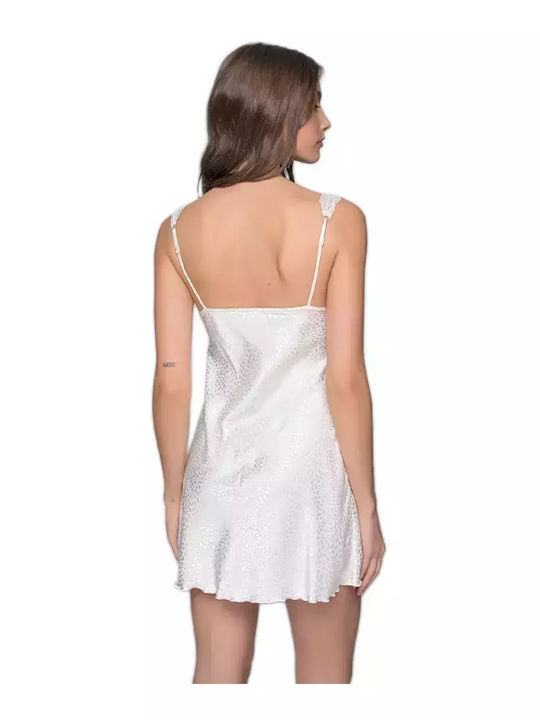 Milena by Paris Καλοκαιρινό Σατέν Νυφικό Γυναικείο Νυχτικό με String Ιβουάρ Milena by Paris Καλοκαιρινό Σατέν Νυφικό Γυναικείο Νυχτικό με String Ιβουάρ