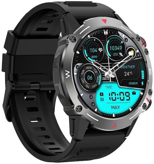 Veltori VT110-1 Smartwatch mit Herzfrequenzsensor Schwarz