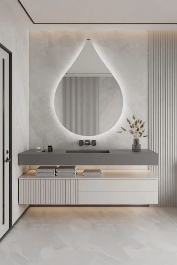 SteweHome Asymmetric Mirror & LED Lighting SteweHome Asymmetric Mirror & LED Lighting