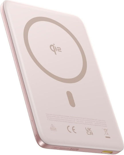 Baseus PicoGo AM41 MagSafe Qi2 Външна Батерия 10000mAh 27W с USB-C Порт Power Delivery Розова