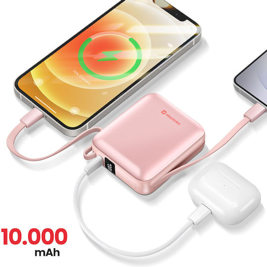 Swissten Power Bank 10000mAh 20W με Θύρα USB-C Ροζ