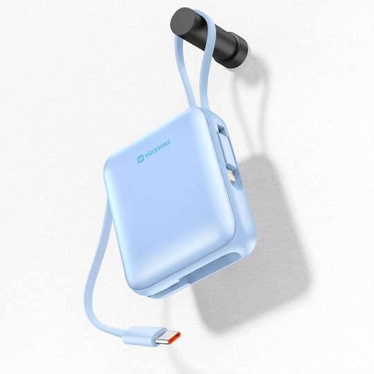 Swissten Power Bank 10000mAh 20W mit USB-C Ausgangsanschlüsse Blau