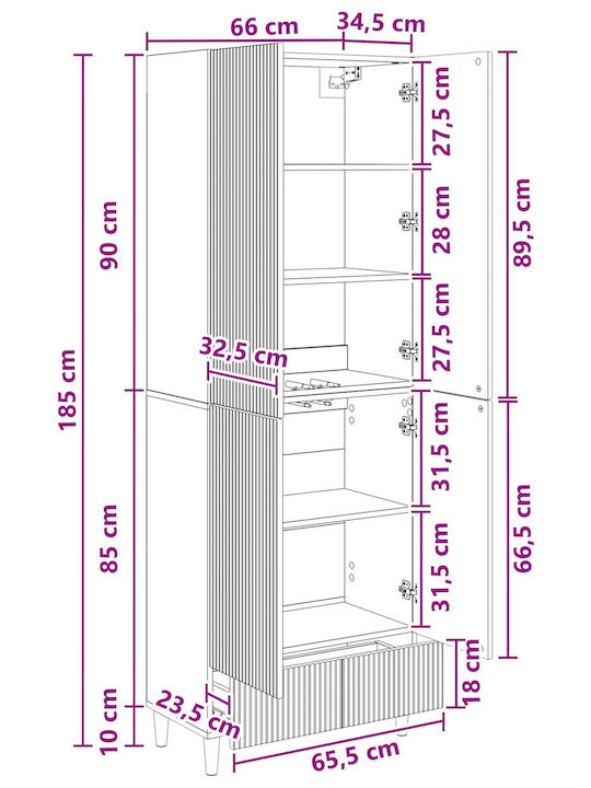vidaXL Duschsäule Ohne Batterie 66cm Braun